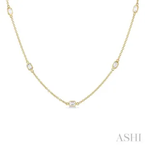 1 ctw Emerald Cut Diamond Fashion Necklace in 14K Yellow Gold
