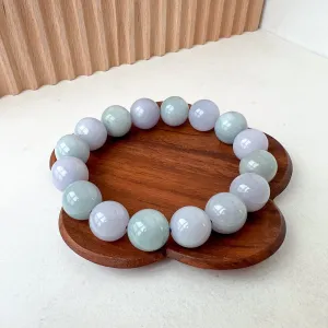 13.0 mm Jadeite Jade Lavender Purple and Green Bracelet, XNZ-0723-1700979807