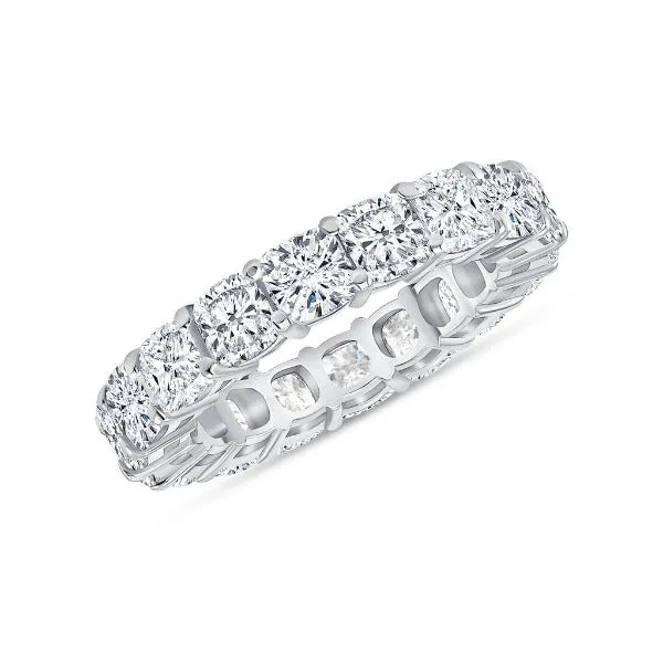 18K White Gold Diamond Cushion Cut Eternity Band