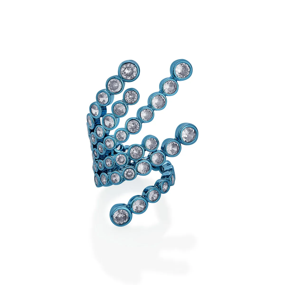 Aqua Blue Wrap Cocktail Ring