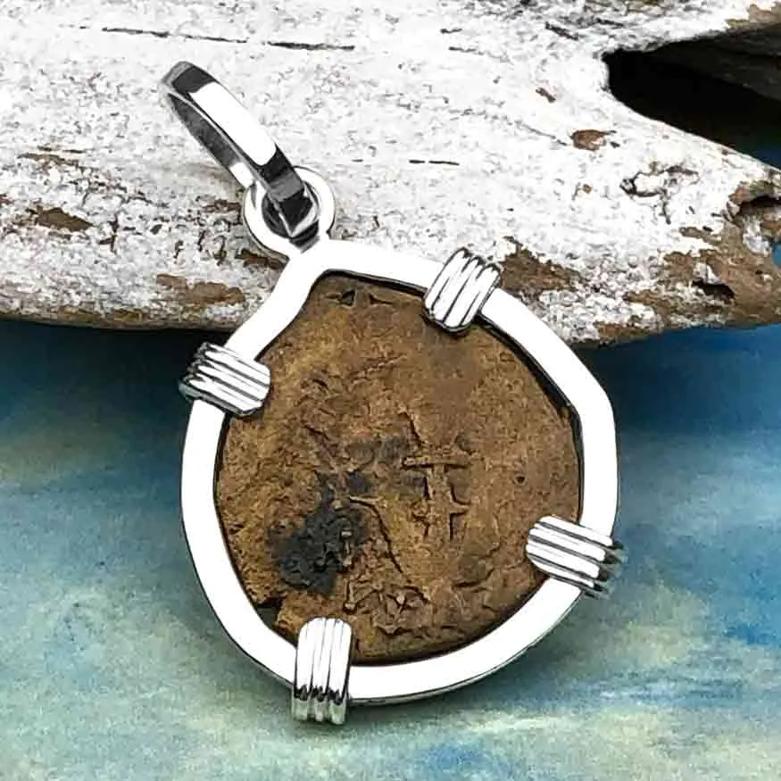 Biblical Widow's Mite in a Sterling Silver Pendant | Artifact #3239