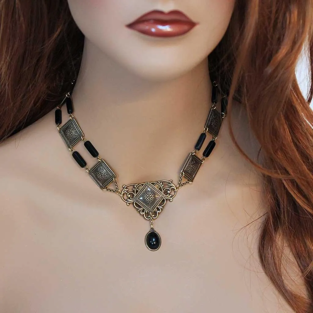 Black Onyx Victorian Necklace