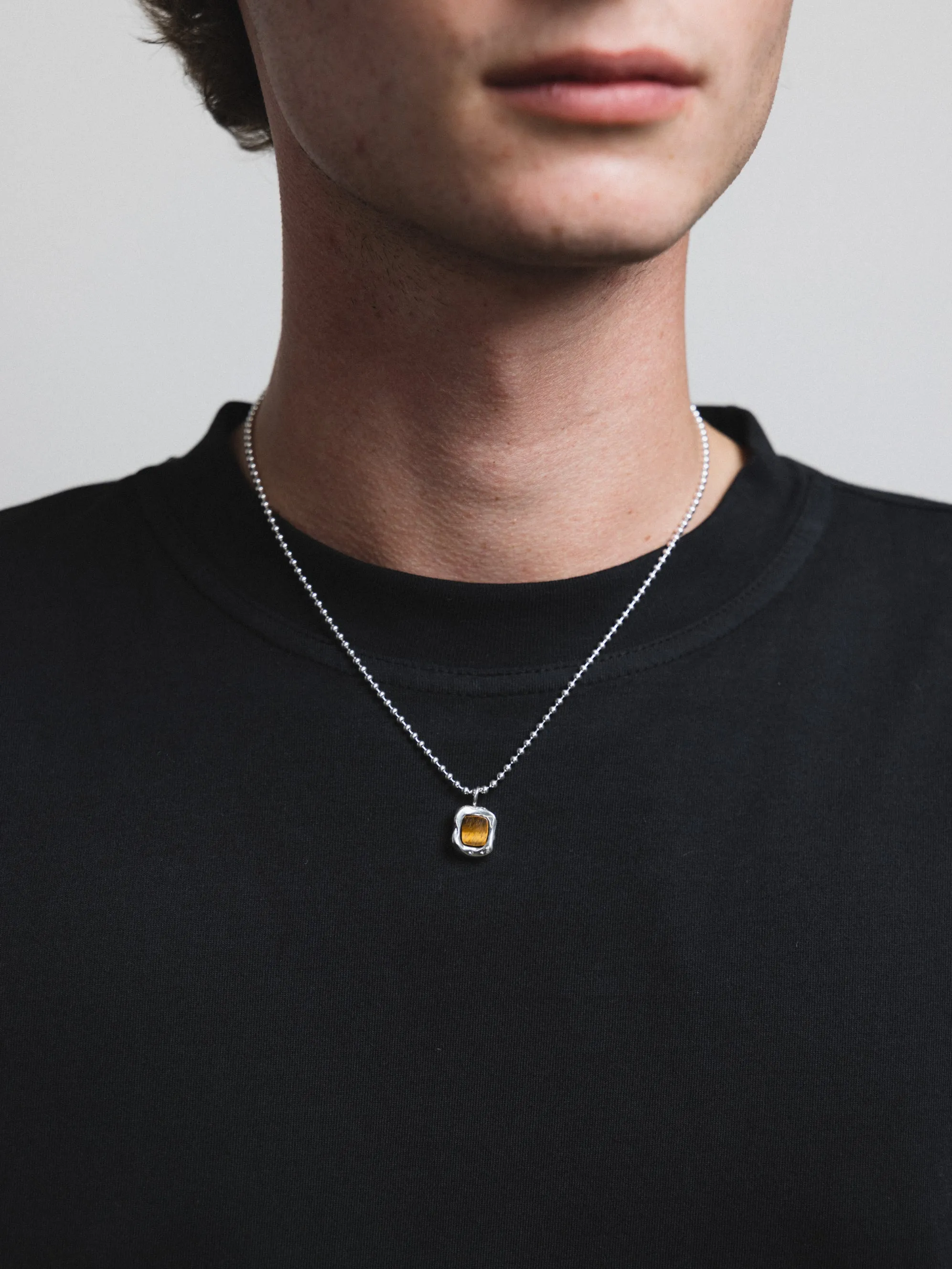 Charlie Necklace in Tiger's Eye and Sterling Silver