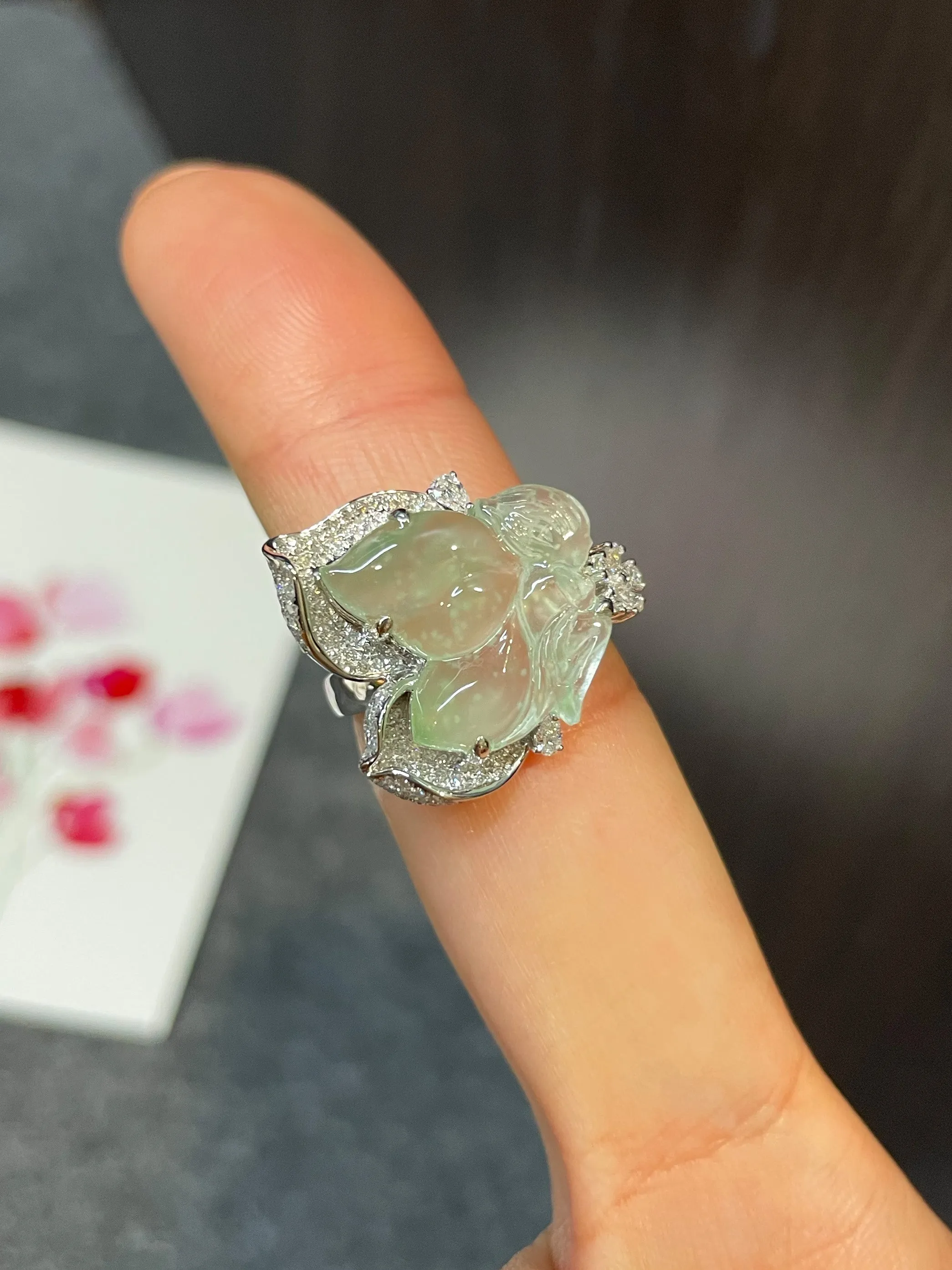 Glassy Jade Ring - Butterfly Fairy (NJR084)