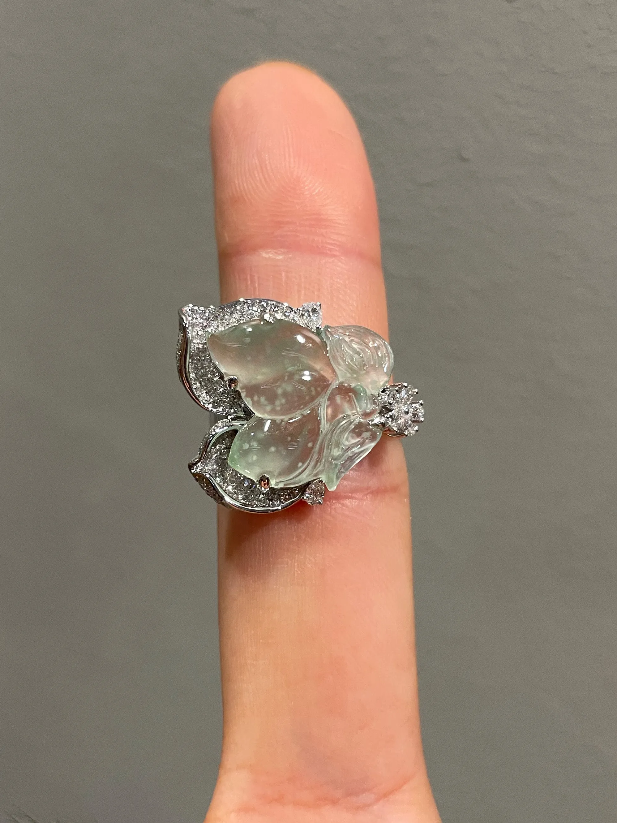 Glassy Jade Ring - Butterfly Fairy (NJR084)