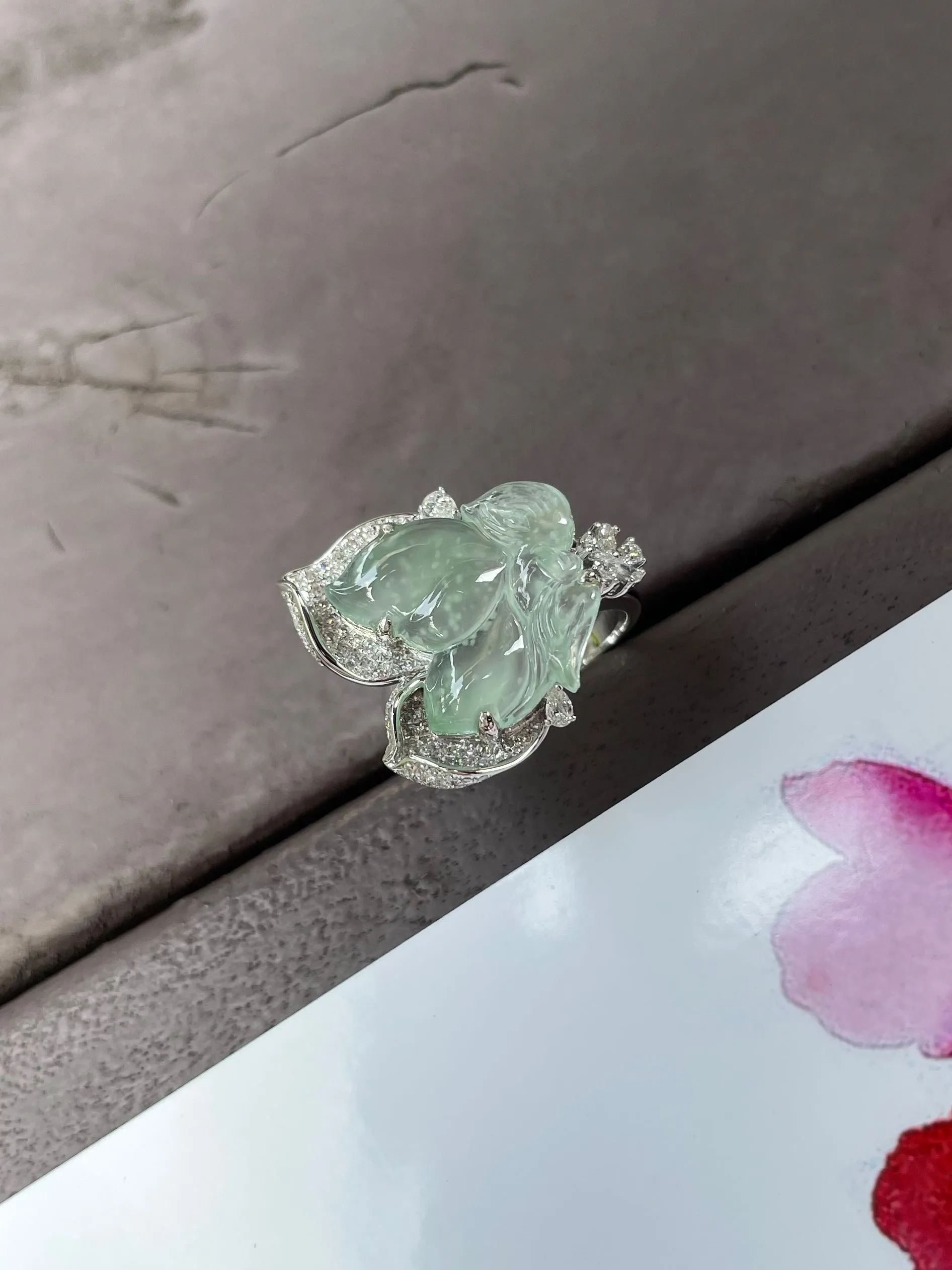 Glassy Jade Ring - Butterfly Fairy (NJR084)