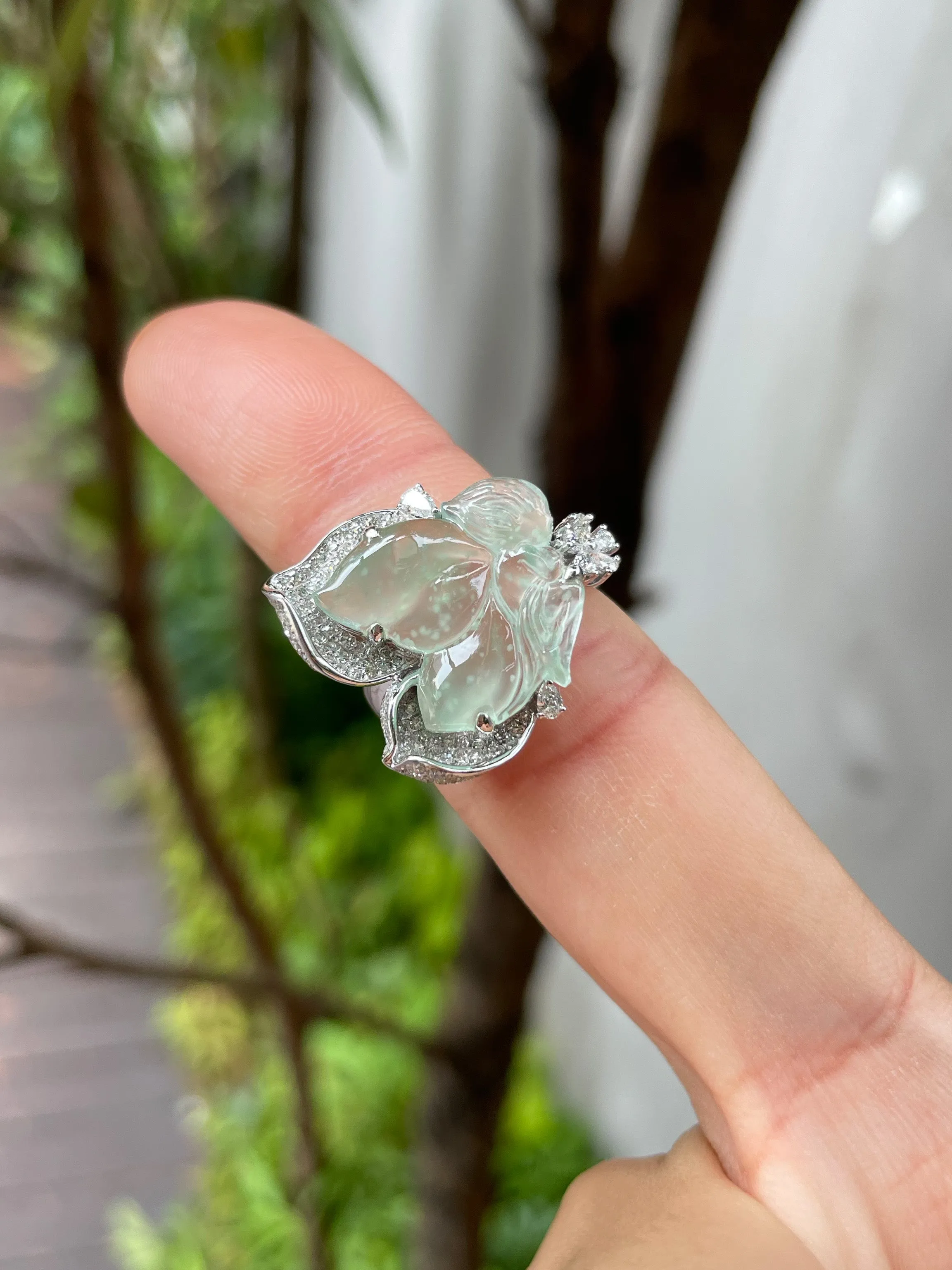 Glassy Jade Ring - Butterfly Fairy (NJR084)