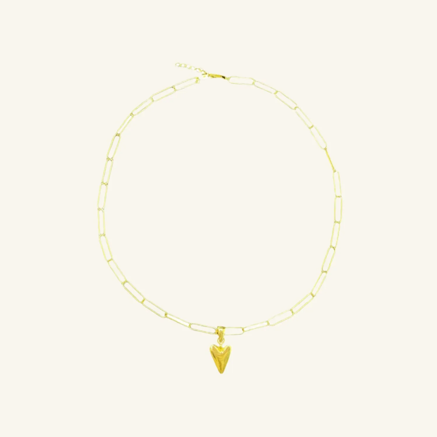 Link Chain Necklace with Heart Pendant