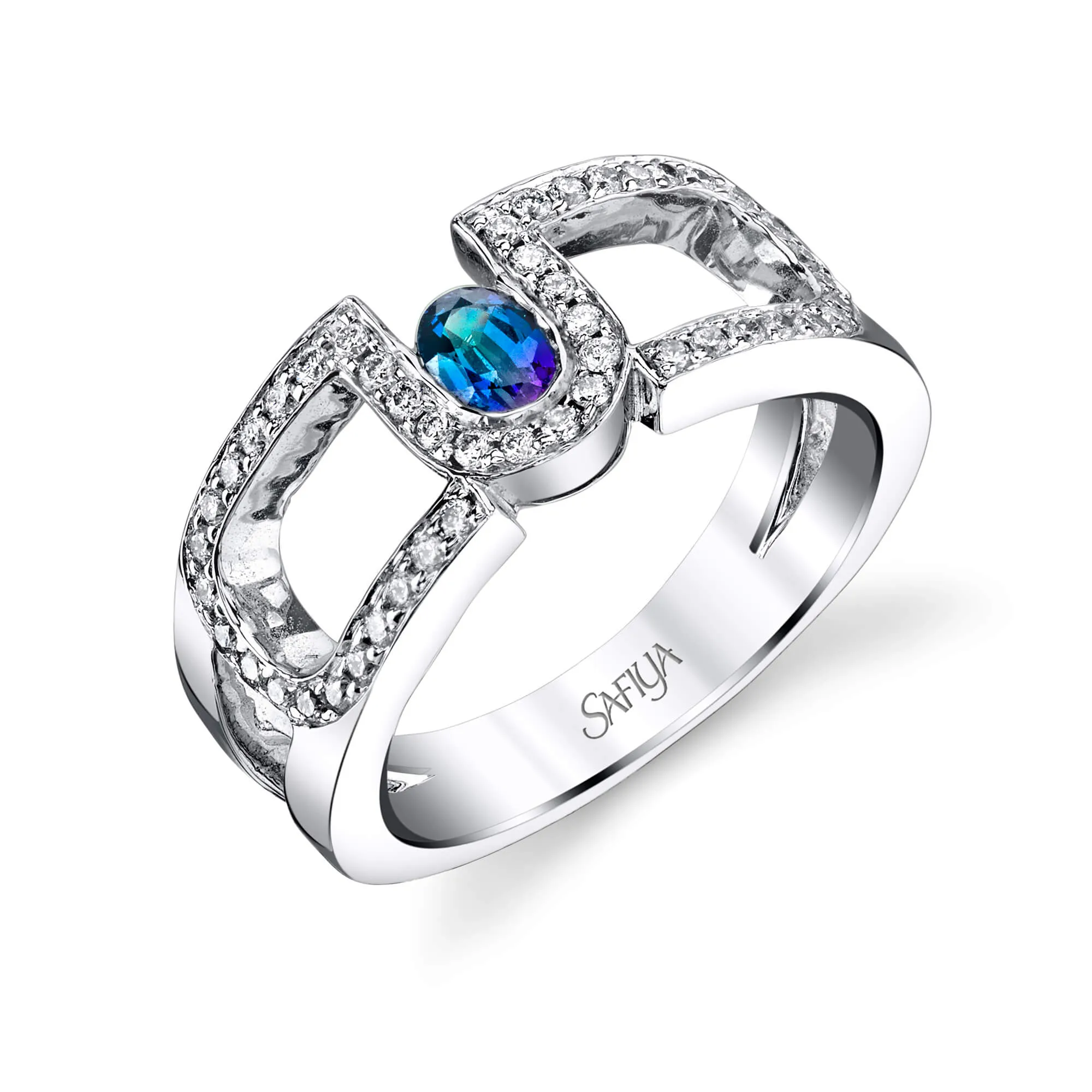 Lucky Charm - 14K White Gold Natural Alexandrite Ring