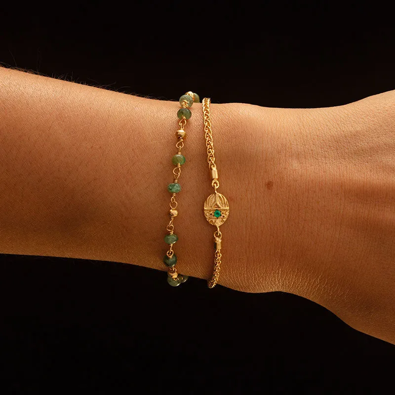 Mercy Bracelet, Emerald, Gold