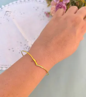 Minimal Silver Bracelet, V Shaped Thin Bangle Bracelet,"Warrior" Bracelet