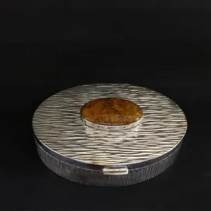Oval Silver Box With Tourmaline Stone