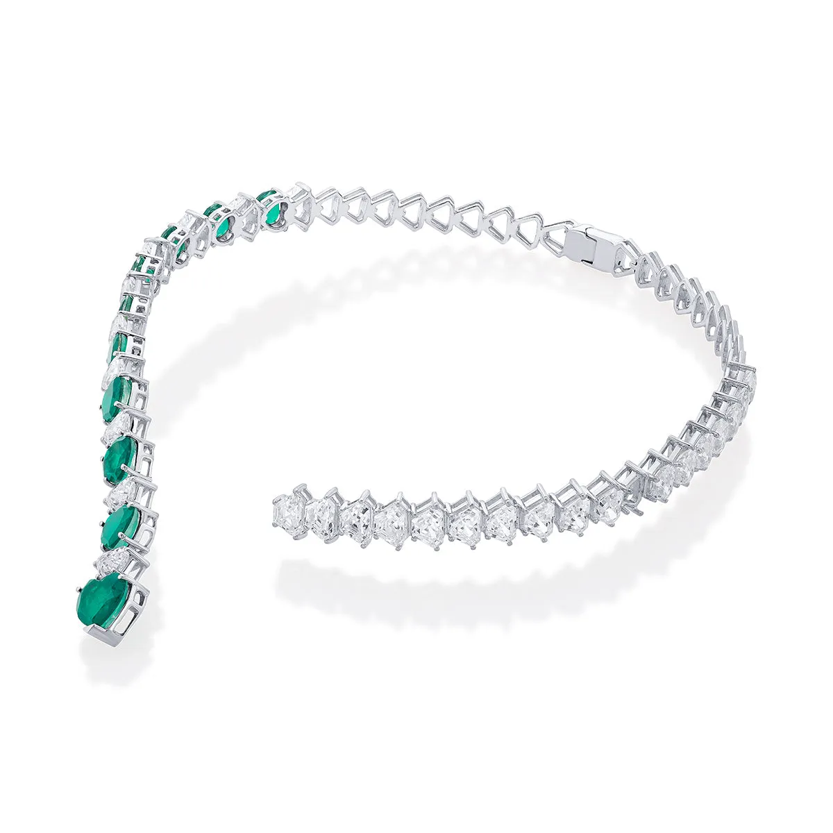 Provence 925 Silver Emerald Doublet Coil Necklace