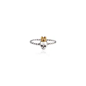 Queen Skull Ring - Silver Skull & Gold Crown