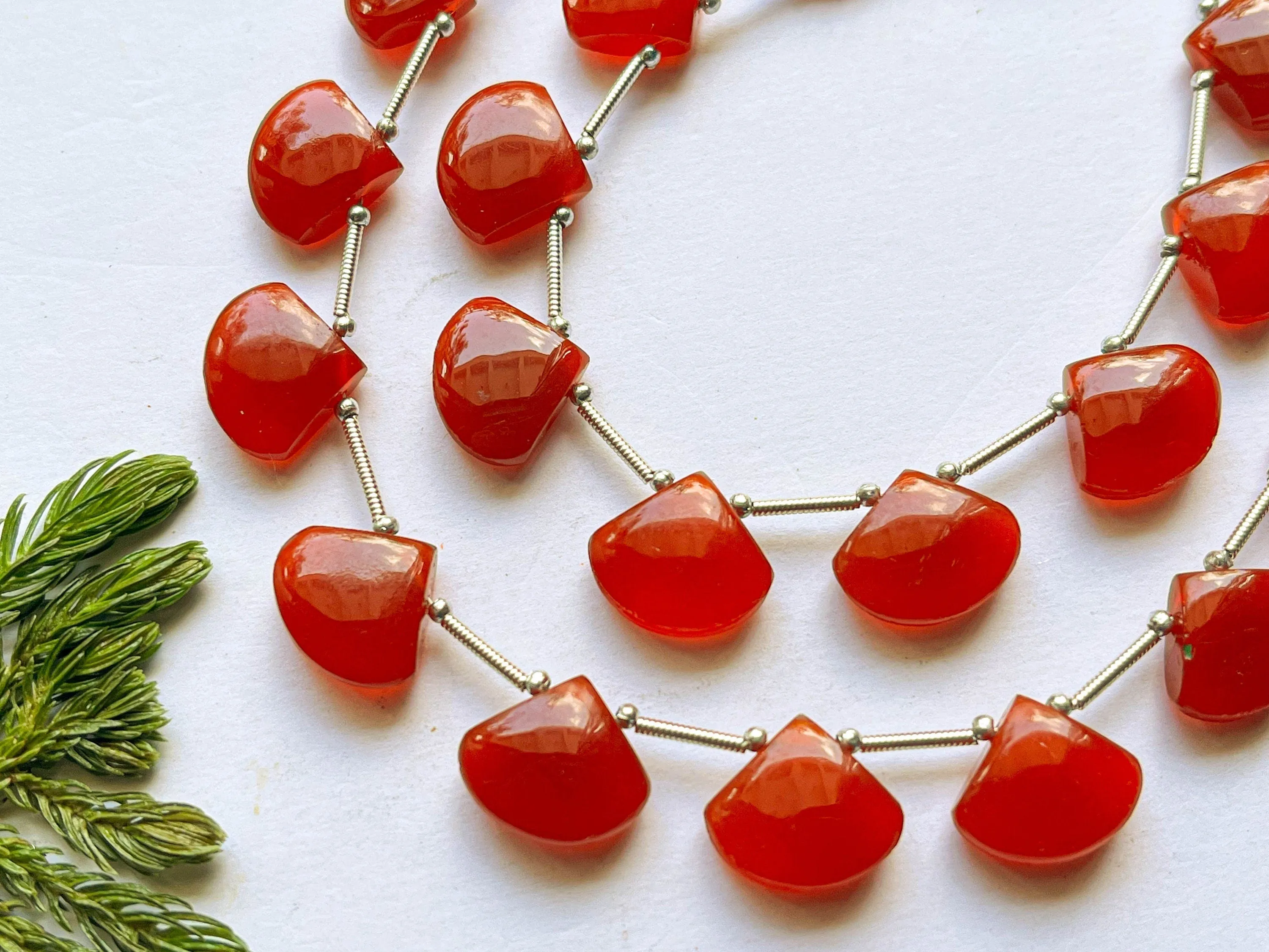 Red Onyx Fan Shape Smooth Briolette Beads