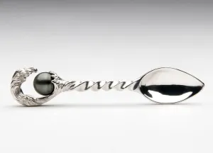 Sterling Silver Spoon with Pearl, Silver Baby Spoon