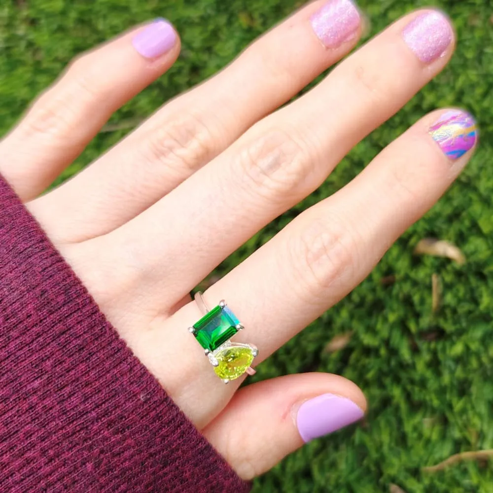 The Aurora - Custom Toi et Moi Ring