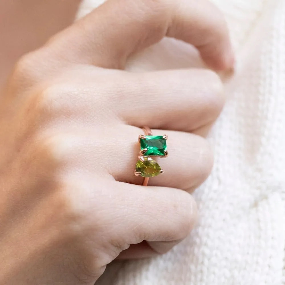 The Aurora - Custom Toi et Moi Ring