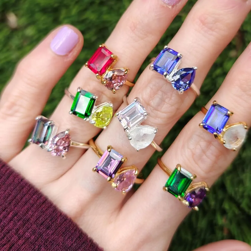The Aurora - Custom Toi et Moi Ring