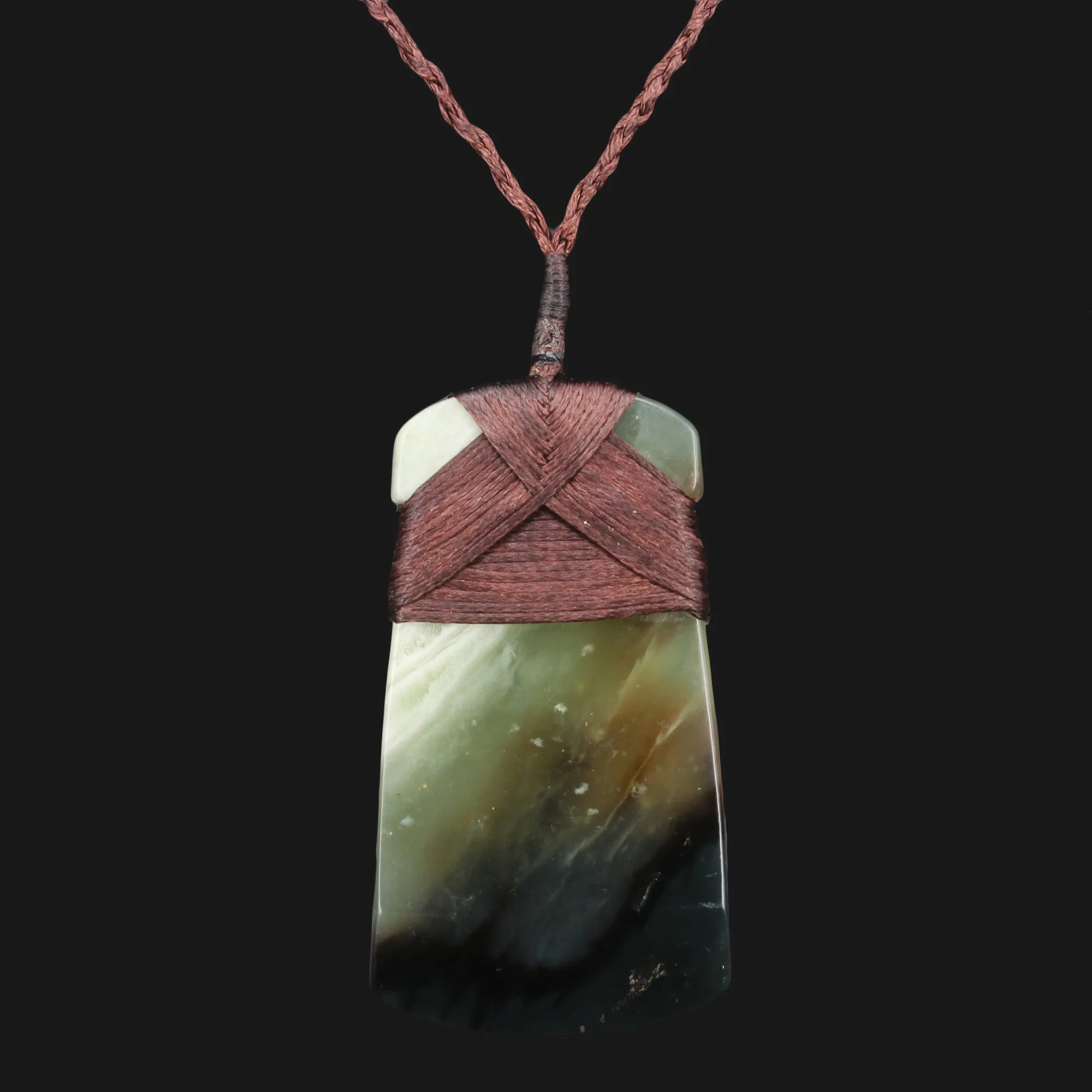 Unique Handcrafted New Zealand Maori Toki Pendant Necklace, Carved from Flower Jade - A Timeless Treasure for Remarkable Impressions