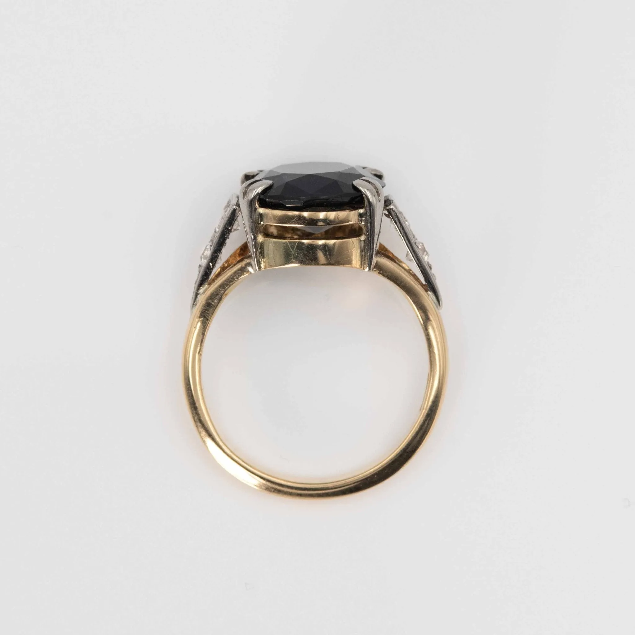 Vintage 18ct Yellow Gold 4.5 Carat Green Tourmaline and Diamond Ring
